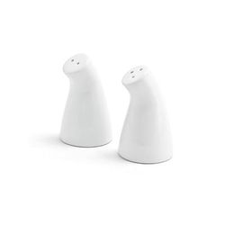 Front of the House TSP010WHP23 2 oz Salt & Pepper Shaker Set - Porcelain, 3 1/4"H, White