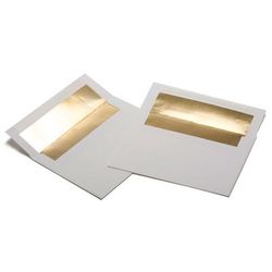 A7 Size Gold Foil Lined White Wedding Invitation and Greeting Card Envelopes Envelope Size: 7 1/4" x 5 1/4" fits A7 50 Envelopes