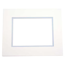 Double Mats, Ivory/Light Blue 8" x 10" Outer Cut, 4 5/8" x 6 5/8" Inner Cut 10 Pack
