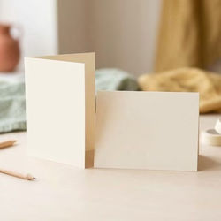 A2 5 1/2" x 4 1/4" Basis Blank Card Natural 50 Pieces PC202