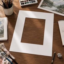 Super White Conservation Single Mats 12" x 16" Outer Cut, 7 1/2" x 11 1/2" Inner Cut 25 Pack