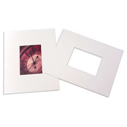 Double Thick Single Mats, White 11" x 14" Outer Cut, 4 1/2" x 6 1/2" Inner Cut 25 Pack