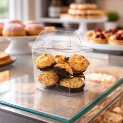 Small Clear Takeout Box - Great For Toys Macarons Small Cookies Box Size: 3 7/16" x 2 1/2" x 3 1/8" 25 Boxes Crystal Clear Boxes