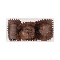 Tiny 3 Truffle Size Chocolate Boxes with Inserts for 3 Candies Chocolates & Truffles Box Size: 2 1/8" x 1 3/8" x 4 1/4" 100 Sets