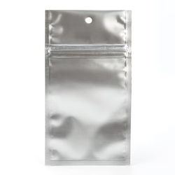 Silver Metallized Hanging Zipper Barrier Bags 3" x 4 1/2" 100 pack