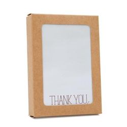 A1 Size Kraft Paper Boxes with Attached Clear Window - Great for A1 Greeting Cards Box Size: 3 3/4" x 7/8" x 5 3/16" 25 Boxes