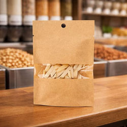 3" x 4" Kraft Compostable Heat Seal Bags w/Window 100 Pieces