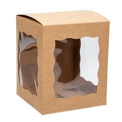 Kraft 3 Sided Window Box 4" x 4" x 4 5/8" 25 pack