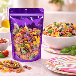 Large Zipper Gusset Pouch Bags - Violet with Clear Front - Holds 8 oz. to 12 oz. Size: 6 3/4" x 3 1/2" x 11 1/4" 100 Bags Pouches