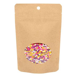 Kraft Eco Stand Up Pouch w/Oval Window 4" x 2 3/8" x 6" 100 pack