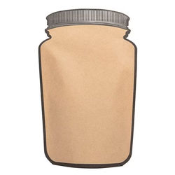 Cookie Packaging Kraft Mason Jar Shaped Pouches 5 1/8" x 3" x 8 1/8" 100 Pieces