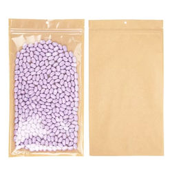 Kraft Backed Hanging Zipper Barrier Bags w/Tear Notches 7" x 12" 100 pack