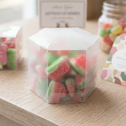 Frosted Hexagon Box 3 1/2" x 3 1/2" x 3" 25 pack