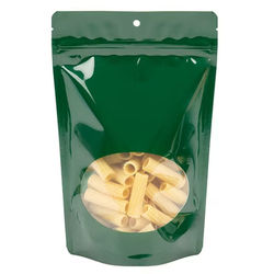 Hunter Green Stand Up Zipper Pouch w/Oval Window + Hang Hole 5 7/8" x 3 1/2" x 9 1/8" 100 pack