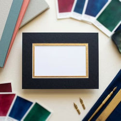 11" x 14" Double Mat Black/Gold 7 5/8" x 9 5/8" Inner Cut 10 pack