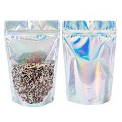 Holographic Backed Stand Up Pouches 25 Pack 5 7/8" x 3 1/2" x 9 1/8" ClearBags