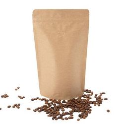 Coffee Bags Kraft Valve Pouches 6 3/4" x 3 1/2" x 11 1/4" 100 Pieces