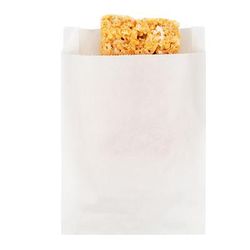 White Greaseproof Bags 4 3/4" x 1 1/8" x 6 3/4" 100 pack