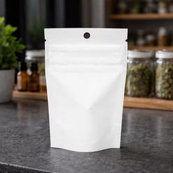 Matte White Child Resistant Pouch Bags|3 1/8" x 2" x 5 1/8"| 100 Pack