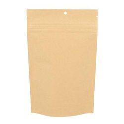 Kraft Eco Compostable Child Resistant Stand Up Pouches| 5 7/8? x 2 1/2? x 9 1/8? 100 Pack |CRPE7K