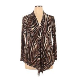 Cali And York Kimono: Brown Zebra Print Tops - Women's Size X-Large Petite