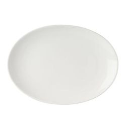 Mikasa Hospitality 5292229 14" x 9 4/5" Oval Bistro Blanc Platter - Porcelain, White