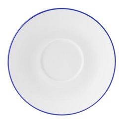 Mikasa Hospitality 5305733 6 29/100" Round Bistro Saucer - Porcelain, Blue Pinstripe, Bistro Pinstripe Series, Dishwasher safe, White, Case of 36