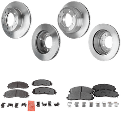 2021 Ford F-350 Super Duty SureStop Front and Rear Brake Disc and Pad Kit, Plain Surface, 8 Lugs, Semi-Metallic, Pro-Line Series