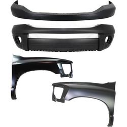 2007 Dodge Ram 1500 4-Piece Kit Front Primed Bumper Cover, includes Fenders CAPA Certified