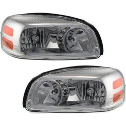 2006 Pontiac Montana Driver and Passenger Side Headlights, with Bulbs, Halogen