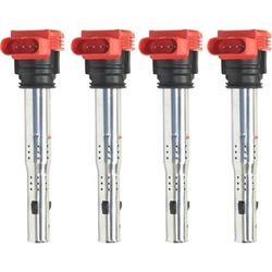 2014 Audi S5 Ignition Coils, Set of 4, 6 Cyl., 3.0L Engine, Red Coil