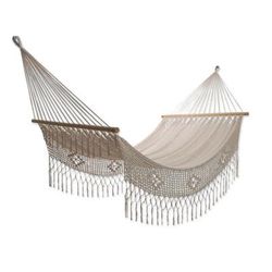 'Maya Daydream' (single) - Natural Cotton Hammock Single Size Handmade in Mexico