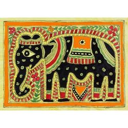 Madhubani painting, 'Majestic Elephant'