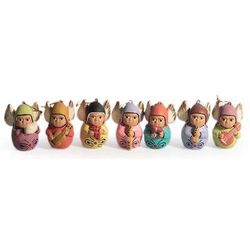 Angel Choir,'Unique Christmas Ceramic Ornaments (Set of 7)'