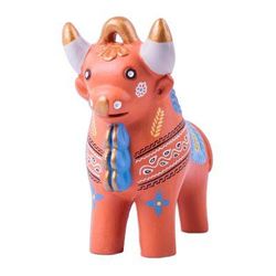 Ceramic statuette, 'Festive Pucara Bull'