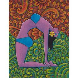Equilibrium,'Signed Unstretched Floral Expressionist Acrylic Painting'