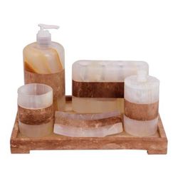 Nature's Bath,'Earth Tone 6 Piece Onyx Stone Bath Set from Mexico'