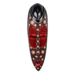 Ga Dots,'Dot Motif African Wood Mask from Ghana'