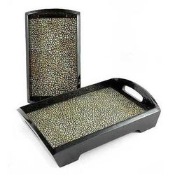 Eggshell mosaic trays, 'Universe' (pair)