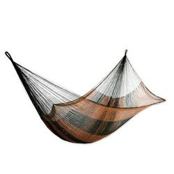 Copper Mountain,'Nylon Rope Hammock in Moss Green and Copper (Single) Mexico'