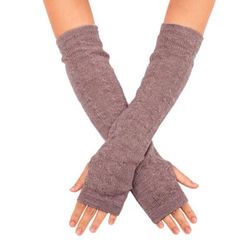 Luscious Twist in Dusty Rose,'Dusty Rose 100% Baby Alpaca Cable Knit Fingerless Mitts'