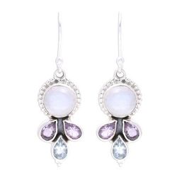 Dancing Elegance,'Multi-Gemstone Dangle Earrings Handcrafted in India'
