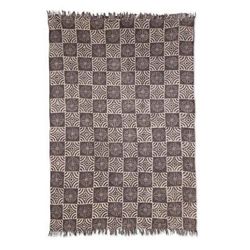 Creative Blossoms,'Espresso Floral Motif Cotton Area Rug from India (4x6)'