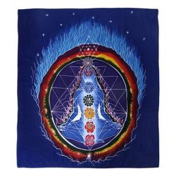 'Batik Rayon Chakra-Themed Wall Hanging from Bali'