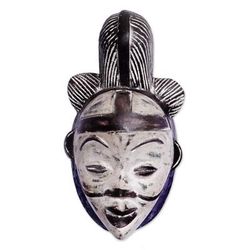 Gabonese wood mask, 'Punu Spirit' - Gabonese Wood Mask