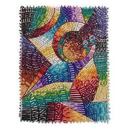 Sowing Honesty,'World Peace Project Handloomed Alpaca Tapestry with Doves'