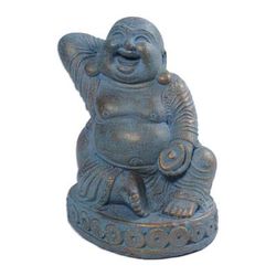 'Buddha Fortune','Cast Stone Laughing Fortune Buddha Antique Finish Sculpture'