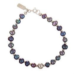 Infinite Wisdom,'Sterling Silver and Cultured Pearl Strand Bracelet from Peru'