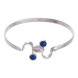 Law of Attraction,'Fair Trade Lapis Lazuli and Silver Bangle Bracelet'