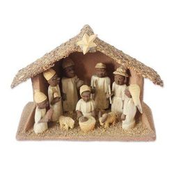 Wood nativity scene, 'Holy Birth'